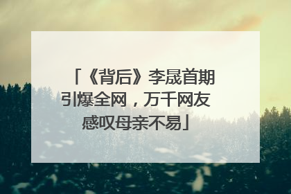 《背后》李晟首期引爆全网，万千网友感叹母亲不易