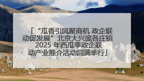 “瓜香引凤聚商机 政企联动促发展”北京大兴庞各庄镇 2025 年西瓜季政企联动产业推介活动圆满举行