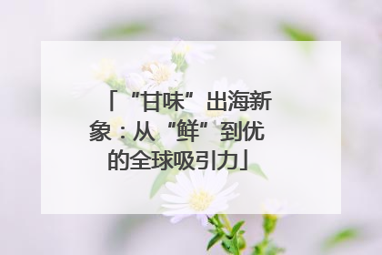 “甘味”出海新象：从“鲜”到优的全球吸引力