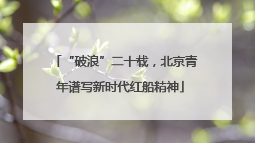 “破浪”二十载，北京青年谱写新时代红船精神