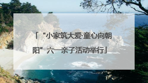 “小家筑大爱·童心向朝阳”六一亲子活动举行