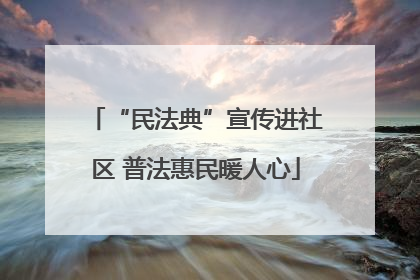 “民法典”宣传进社区 普法惠民暖人心