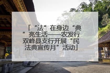 “法”在身边“典”亮生活——农发行双峰县支行开展“民法典宣传月”活动