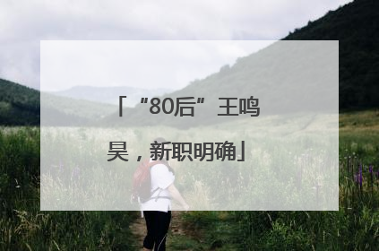 “80后”王鸣昊，新职明确