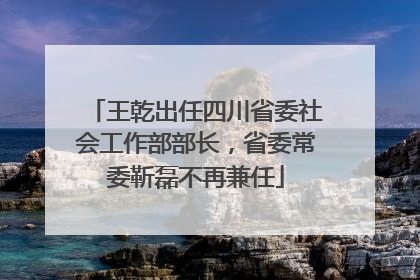 王乾出任四川省委社会工作部部长，省委常委靳磊不再兼任