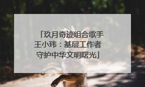 玖月奇迹组合歌手王小玮：基层工作者守护中华文明曙光