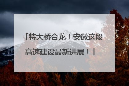 特大桥合龙！安徽这段高速建设最新进展！