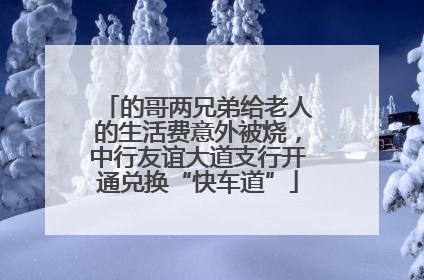 的哥两兄弟给老人的生活费意外被烧，中行友谊大道支行开通兑换“快车道”