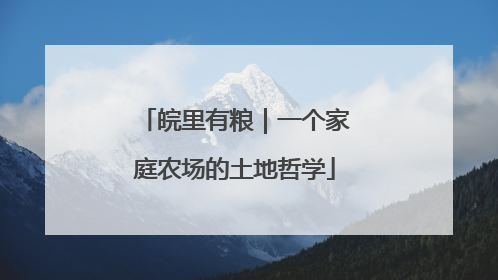 皖里有粮｜一个家庭农场的土地哲学