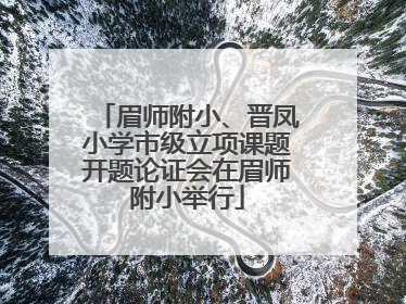 眉师附小、晋凤小学市级立项课题开题论证会在眉师附小举行