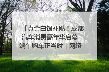 真金白银补贴！成都汽车消费嘉年华启幕 端午购车正当时｜网络中国节·端午