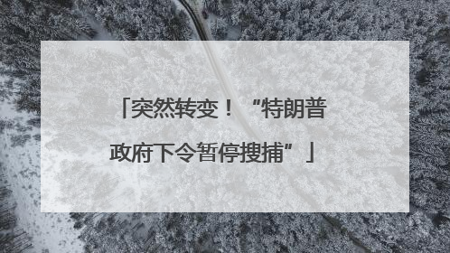 突然转变！“特朗普政府下令暂停搜捕”
