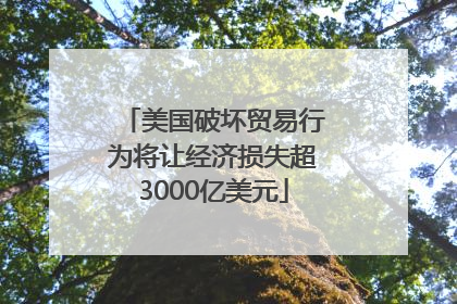 美国破坏贸易行为将让经济损失超3000亿美元