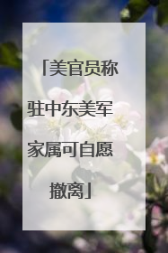 美官员称驻中东美军家属可自愿撤离