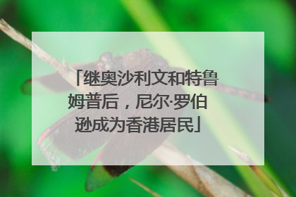 继奥沙利文和特鲁姆普后，尼尔·罗伯逊成为香港居民