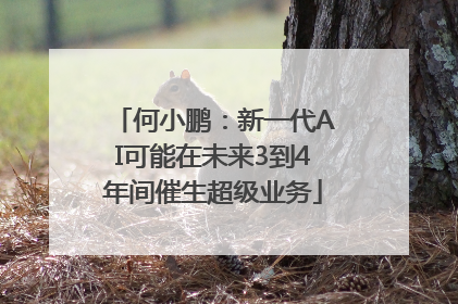 何小鹏：新一代AI可能在未来3到4年间催生超级业务