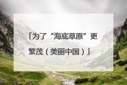 为了“海底草原”更繁茂（美丽中国）