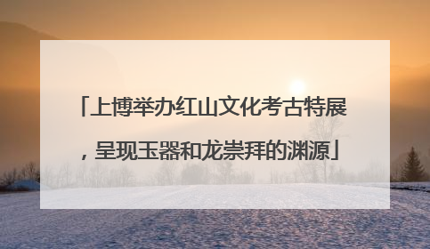 上博举办红山文化考古特展，呈现玉器和龙崇拜的渊源