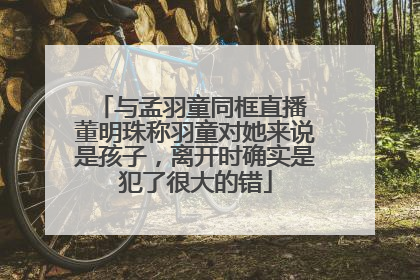 与孟羽童同框直播 董明珠称羽童对她来说是孩子，离开时确实是犯了很大的错