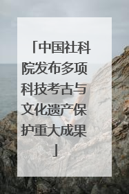 中国社科院发布多项科技考古与文化遗产保护重大成果
