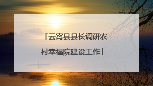 云霄县县长调研农村幸福院建设工作
