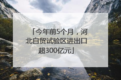 今年前5个月，河北自贸试验区进出口超300亿元