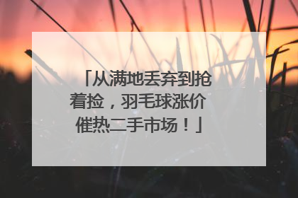 从满地丢弃到抢着捡，羽毛球涨价催热二手市场！