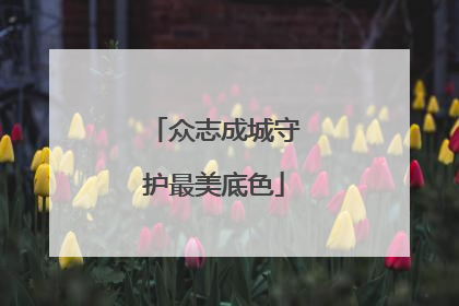 众志成城守护最美底色