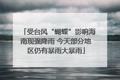 受台风“蝴蝶”影响海南现强降雨 今天部分地区仍有暴雨大暴雨