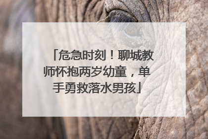 危急时刻！聊城教师怀抱两岁幼童，单手勇救落水男孩