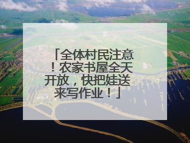 全体村民注意！农家书屋全天开放，快把娃送来写作业！