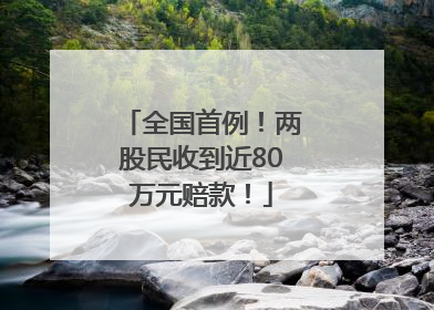 全国首例！两股民收到近80万元赔款！