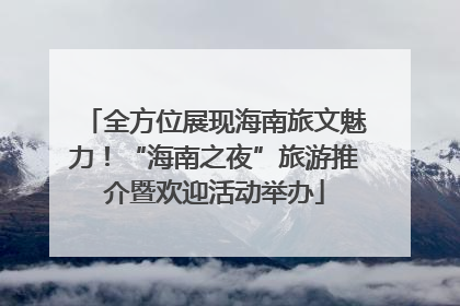 全方位展现海南旅文魅力！“海南之夜”旅游推介暨欢迎活动举办