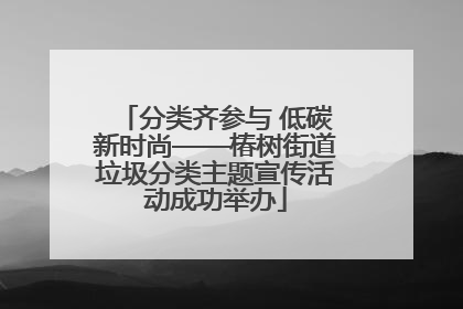 分类齐参与 低碳新时尚——椿树街道垃圾分类主题宣传活动成功举办