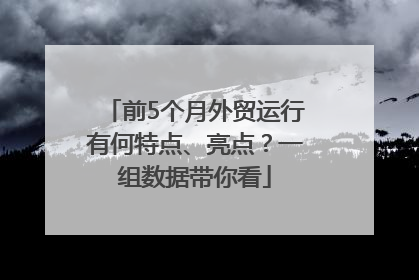 前5个月外贸运行有何特点、亮点？一组数据带你看