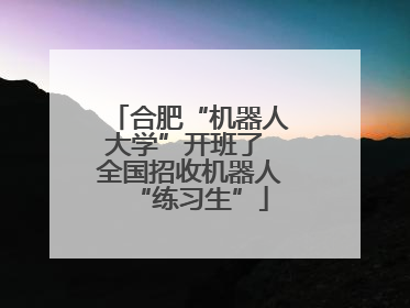 合肥“机器人大学”开班了 全国招收机器人“练习生”