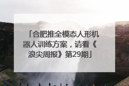 合肥推全模态人形机器人训练方案，请看《浪尖周报》第29期
