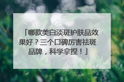哪款美白淡斑护肤品效果好？三个口碑厉害祛斑品牌，科学拿捏！