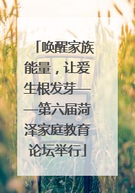 唤醒家族能量，让爱生根发芽——第六届菏泽家庭教育论坛举行