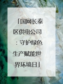 国网长泰区供电公司：守护绿色生产赋能世界环境日