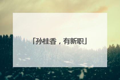 孙桂香，有新职