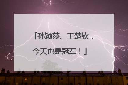 孙颖莎、王楚钦，今天也是冠军！