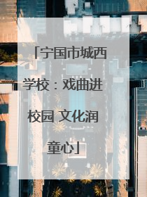 宁国市城西学校：戏曲进校园 文化润童心