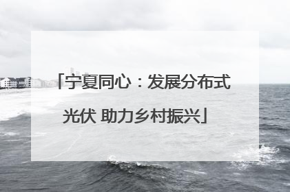 宁夏同心：发展分布式光伏 助力乡村振兴