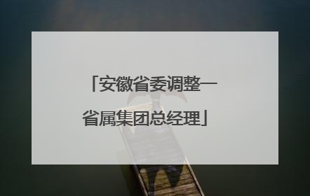 安徽省委调整一省属集团总经理