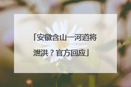 安徽含山一河道将泄洪？官方回应