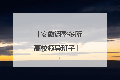 安徽调整多所高校领导班子