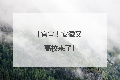 官宣！安徽又一高校来了