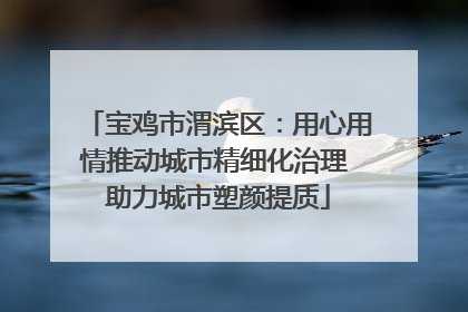 宝鸡市渭滨区：用心用情推动城市精细化治理 助力城市塑颜提质