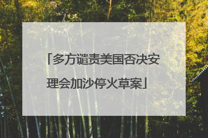 多方谴责美国否决安理会加沙停火草案